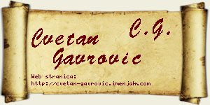 Cvetan Gavrović vizit kartica